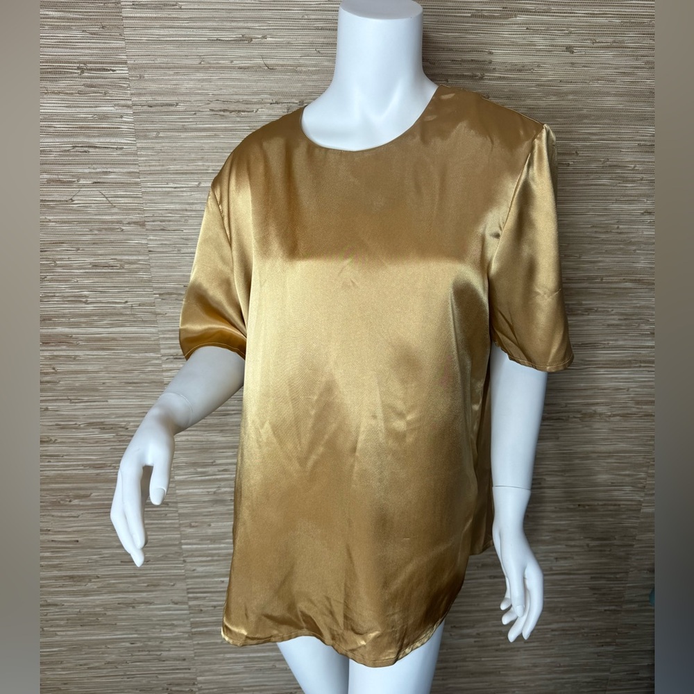 Vintage gold short sleeve blouse